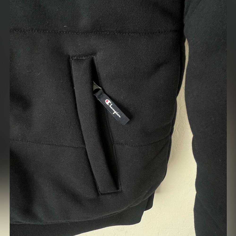 NWT Champion Hooded Reverse Weave heavy weight puffer Jacket Black large - Picture 13 of 15